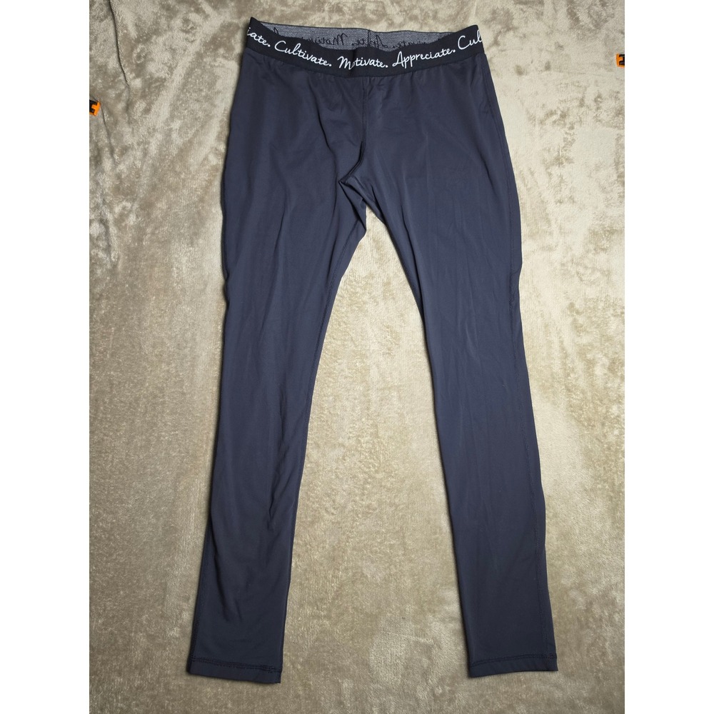 Buffbunny Collection Womens Motivational Waistband Athletic Leggings Navy Large